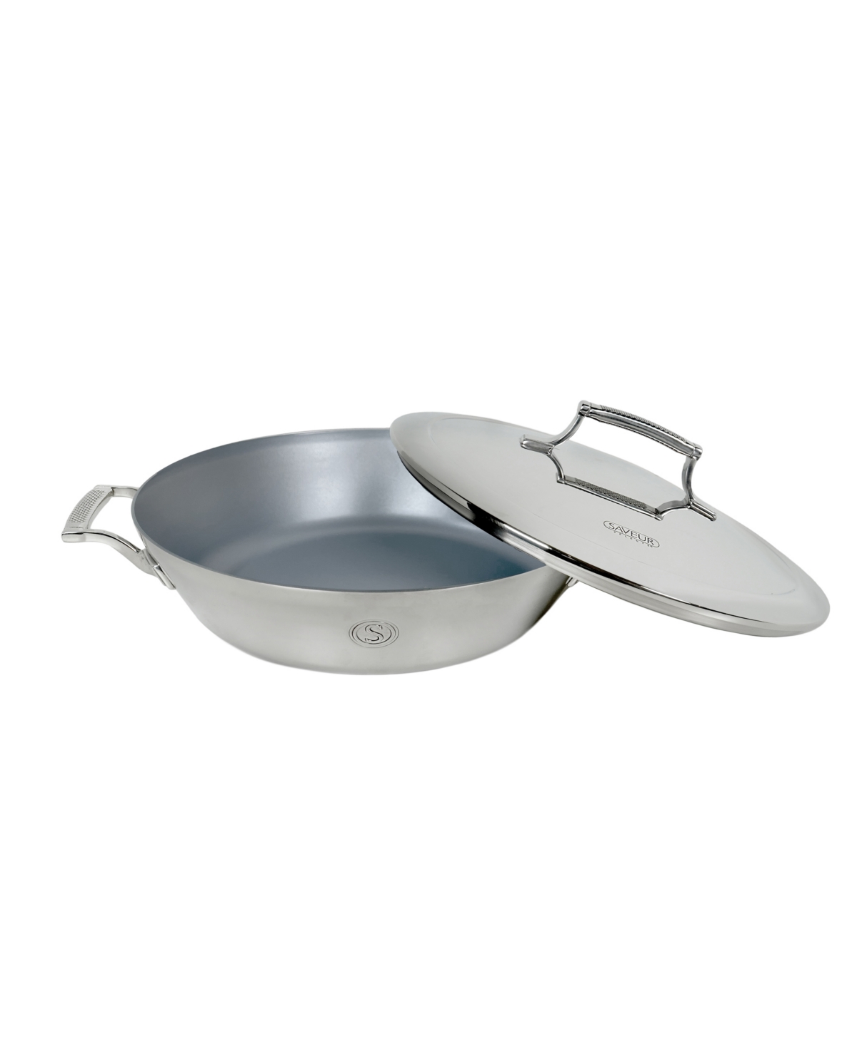 Shop Saveur Selects Tri-ply Stainless Steel 12" Non-stick Everyday Pan With Lid