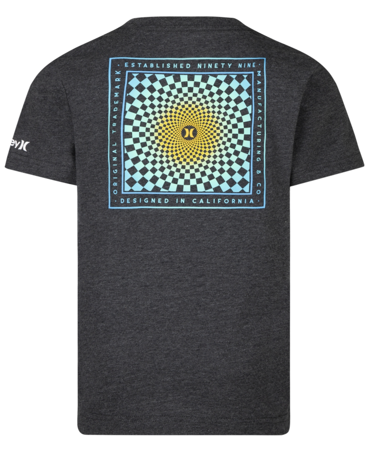 Shop Hurley Big Boys Checked Out T-shirt In Black Heather