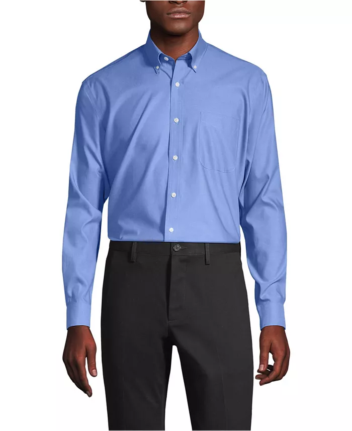 Men's Traditional Fit Solid No Iron Supima Pinpoint Buttondown Collar Dress Shirt - thumbnail 9
