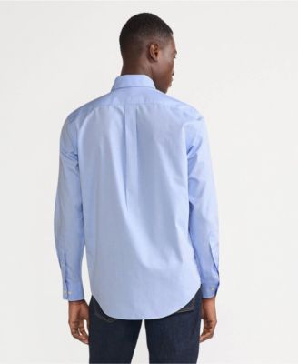 Men's Tailored Fit No Iron Solid Supima Cotton Pinpoint Buttondown Collar Dress Shirt