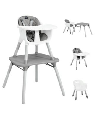 Slickblue Toddler 4-in-1 Convertible Table Chair Set with Pu Cushion - Grey 103$