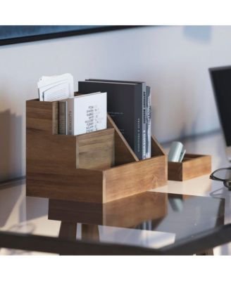 3 Piece Desk Organizer Set- Rustic Mail Organizer For Desktop - Great For Rustic Or Industrial Decor! Makeup Organizer For Vanity