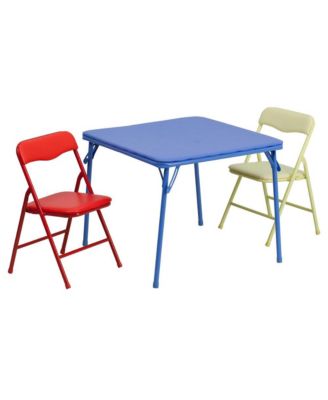 Kids 3 Piece Folding Table And Chair Set - Kids Activity Table Set