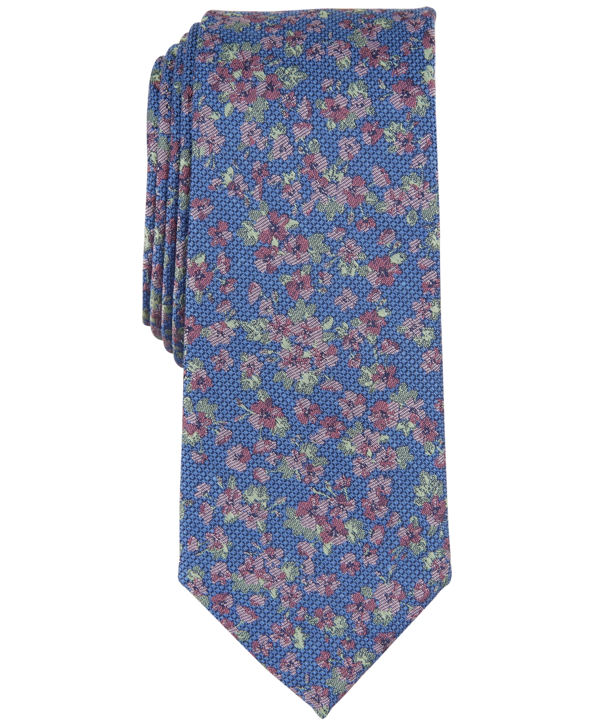 Men's Edgar Floral Tie, Created for Macy's - Navy