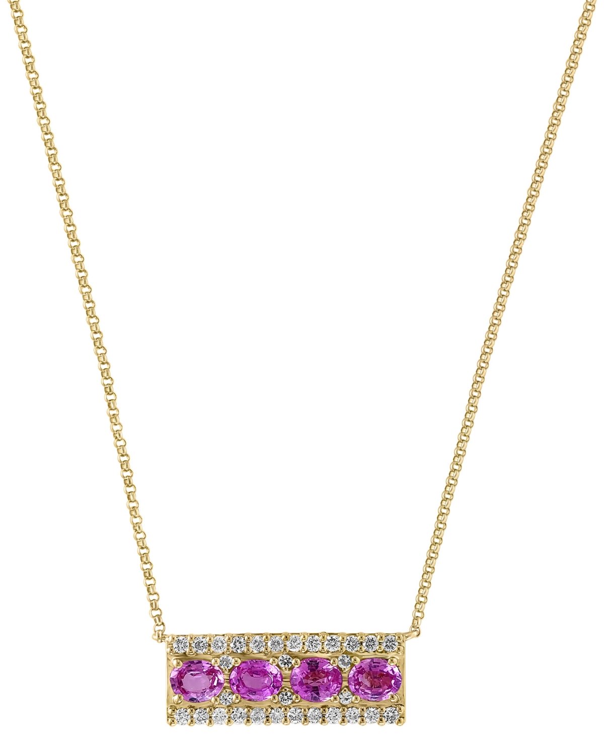 Effy Collection Effy Pink Sapphire (1-1/2 Ct. T.w.), White Sapphire (1/20 Ct.t.w.) & Diamond (1/3 Ct. T.w.) Bar 18"