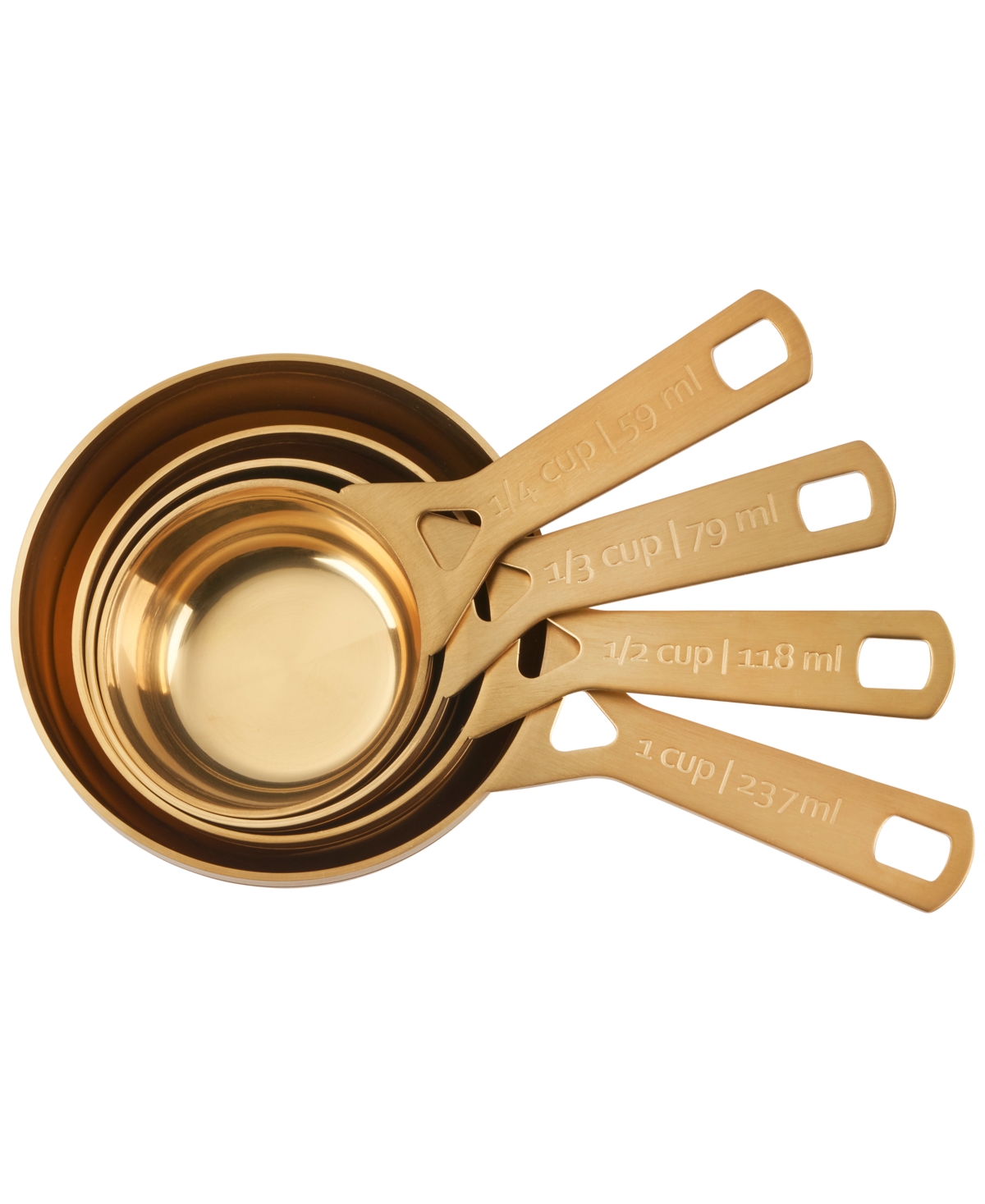Le Creuset Gold-tone Measuring Cups, Set Of 4 In Gold