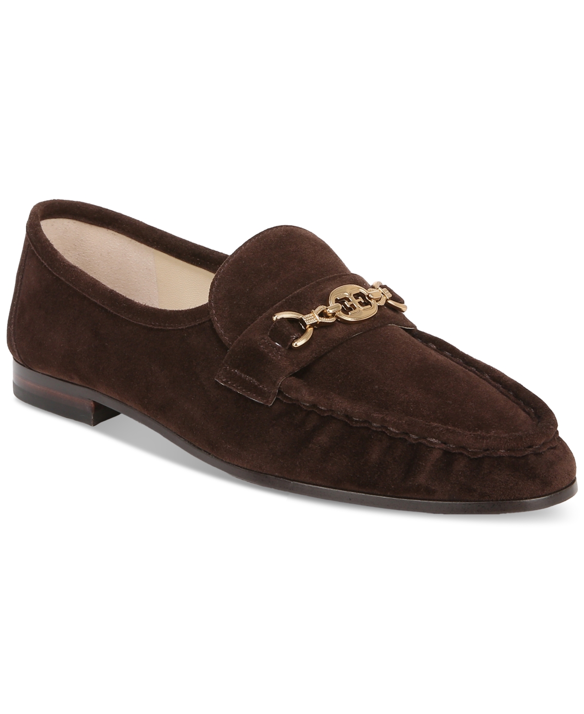 Sam Edelman Women's Lucca Moc-toe Loafer Flats In Pinto Brown Suede