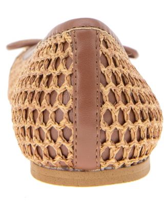 Women's Hartly Woven Raffia Square Toe Ballet Flats