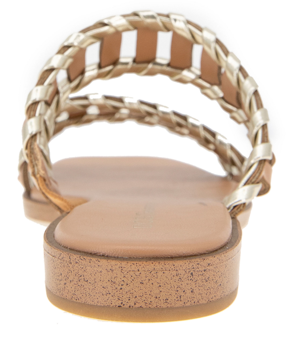 BCBGeneration Women's Lemah Woven Double Band Slide Flat Sandals - Platino