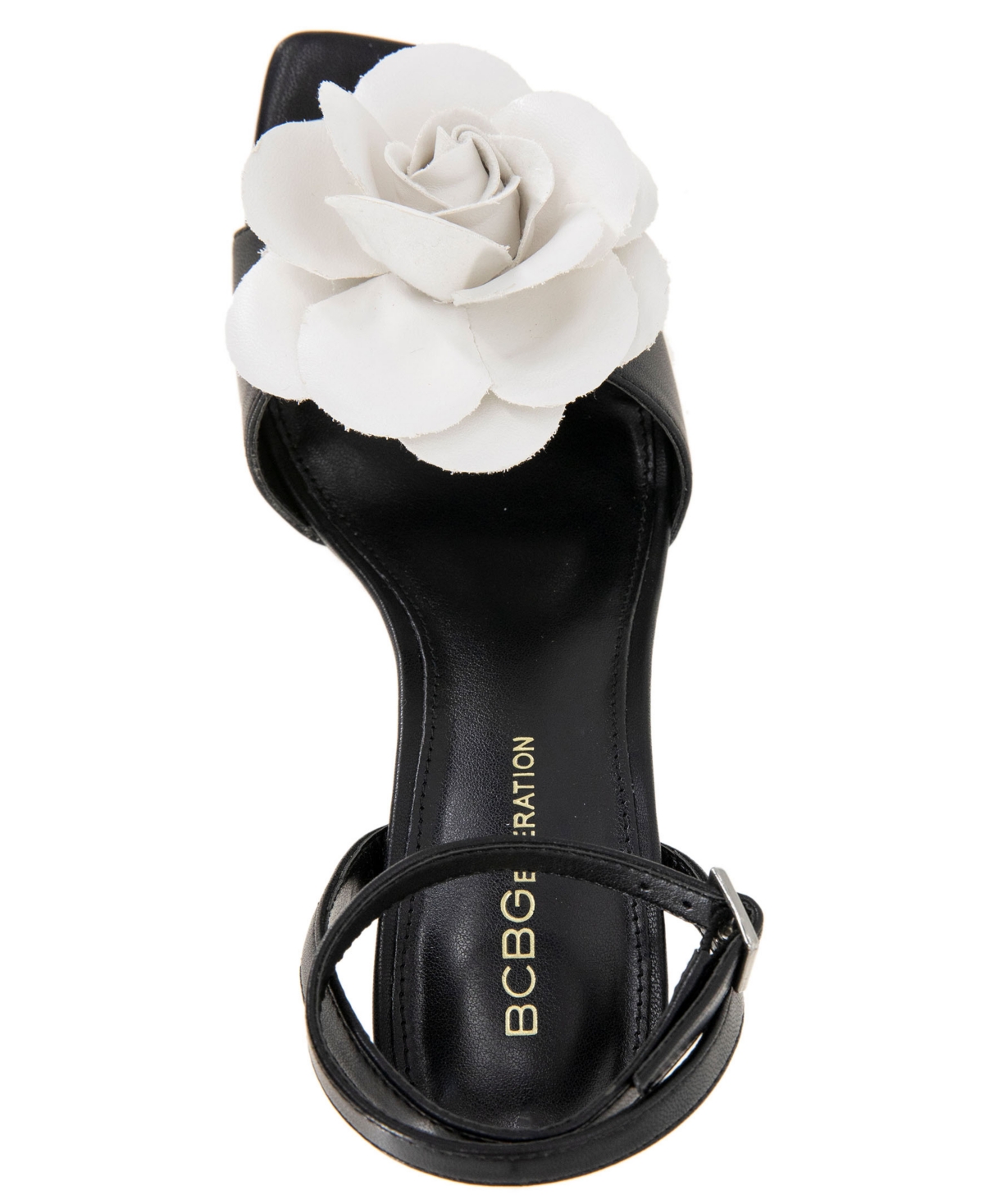 BCBGeneration Women's Toori Ankle Strap Buckle Floral High Heel Dress Sandals