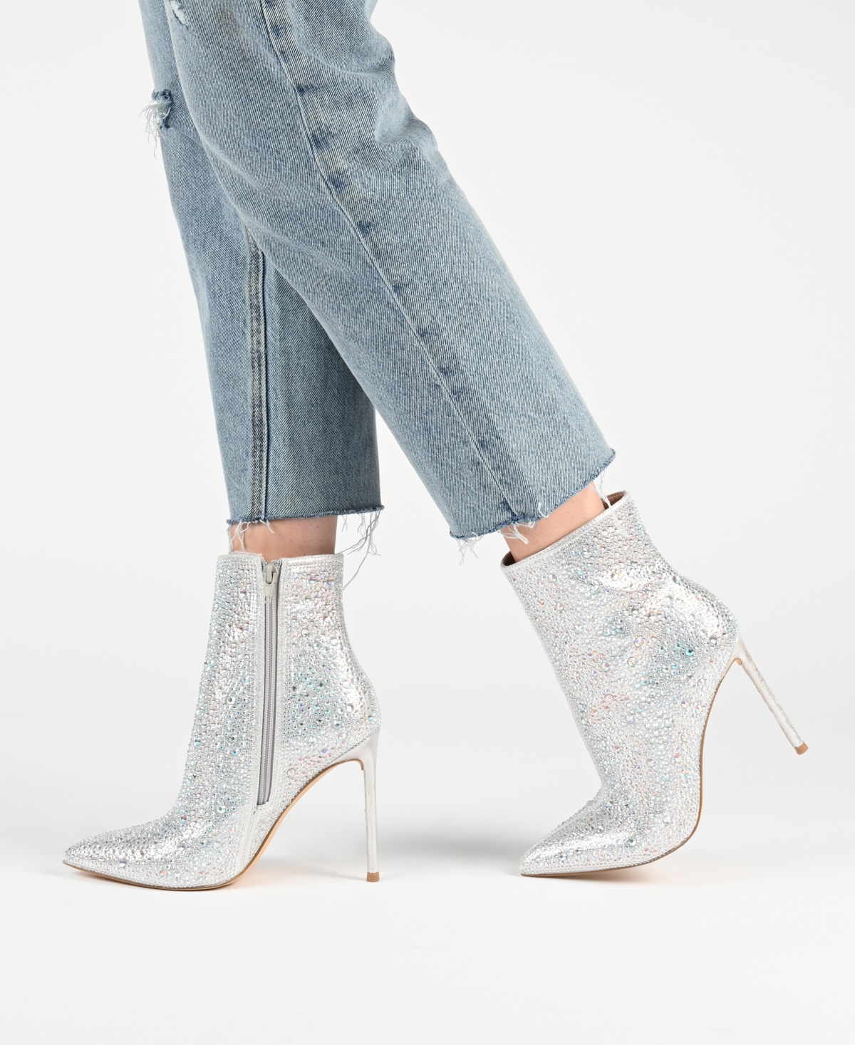Journee Collection Women's Alexis Rhinestone Stiletto Dress Booties