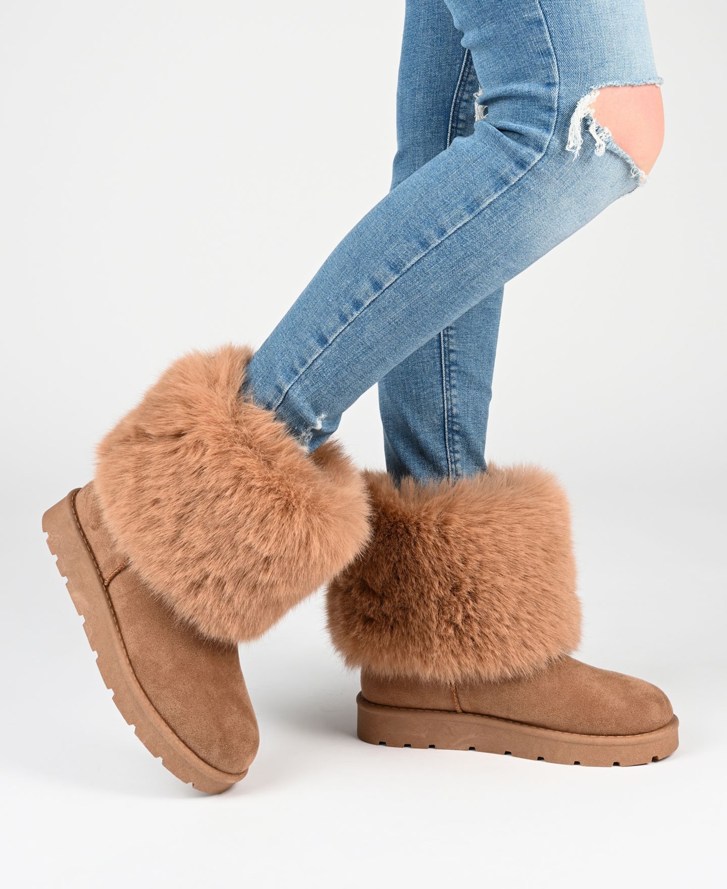 Женские ботинки Journee Collection Shanay Cold Weather Lug Sole, цвет: Чёрный — фото 6