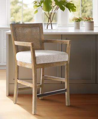 Diedra 23" Solid Wood Cane Back Counter Stool