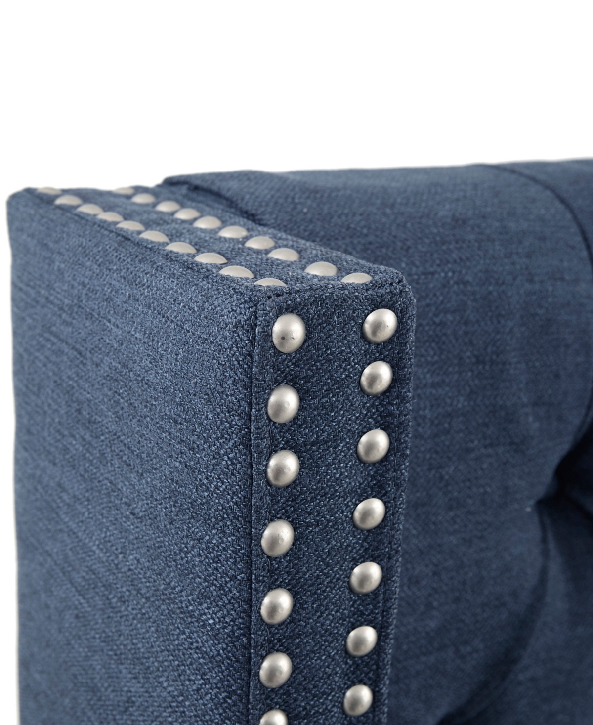 Shop Madison Park Amelia 68.5" Fabric Upholstery Headboard In Navy