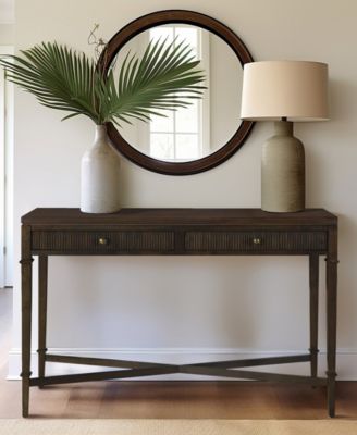 Martha Stewart Kenna 47.5" Fluted 2-Drawer Wood Storage Console Table