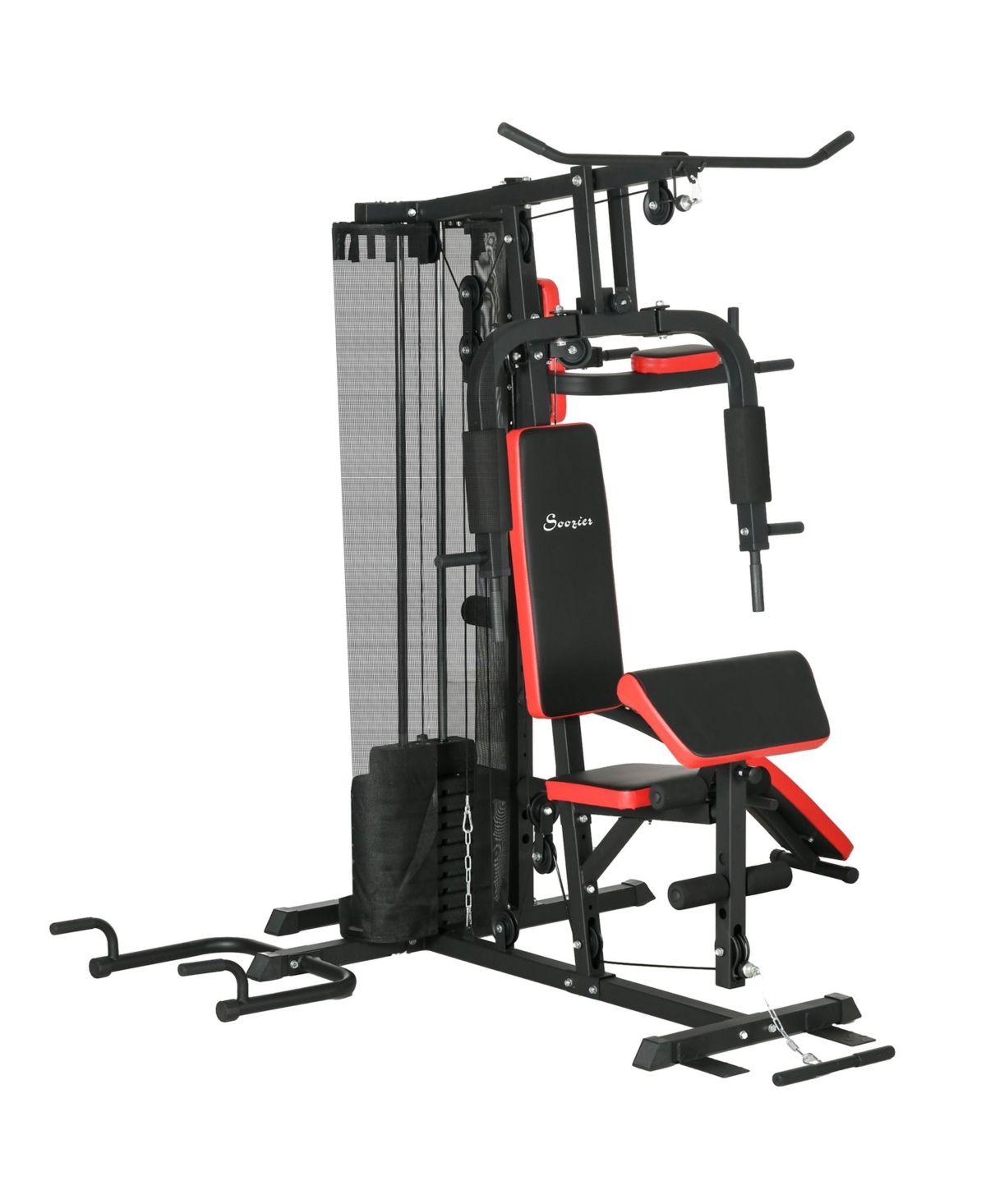 Multi Home Gym Equipment, Workout Station with 143lbs Weight Stack - Black