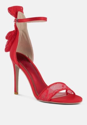 Women's Delancy Bow Detail Lace Stiletto Sandals