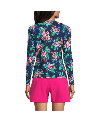 Women's Crew Neck Long Sleeve Rash Guard UPF 50 Sun Protection Swim Tee