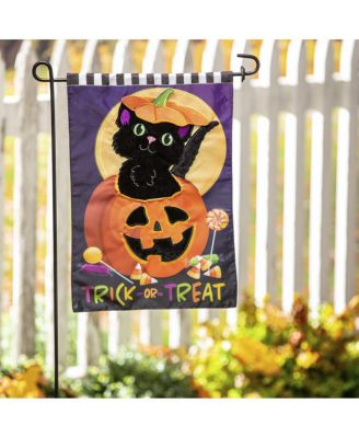 Trick or Treat Kitten Garden Applique Flag