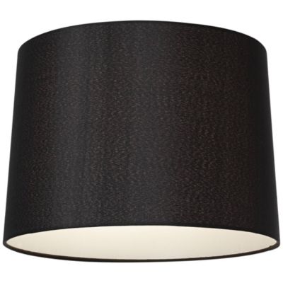 Black Medium Hardback Drum Lamp Shade 13" Top x 14" Bottom x 10.25" Slant x 10" High (Spider) Replacement with Harp and Finial