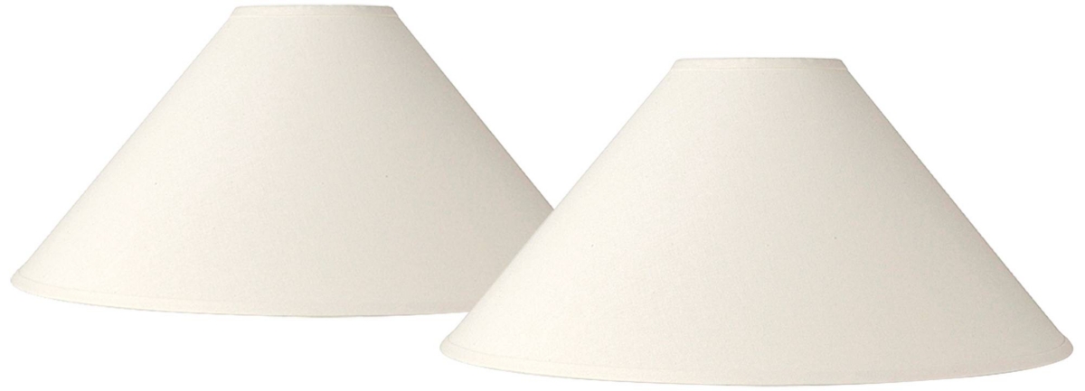 Springcrest Set Of 2 Chimney Lamp Shades Ivory Large 6" Top X 23" Bottom X 13.5" Slant X 10.5" High Spider With In White