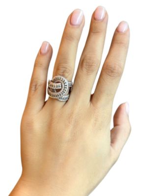 Chocolatier&reg; Chocolate Diamond & Vanilla Diamonds Interlocking Swirl Ring (1-1/2 ct. t.w.) in 14k Rose Gold