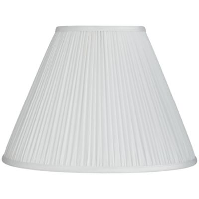 White Mushroom Pleated Medium Empire Lamp Shade 7" Top x 16" Bottom x 12" Slant x 11.25" High (Spider) Replacement with Harp and Finial