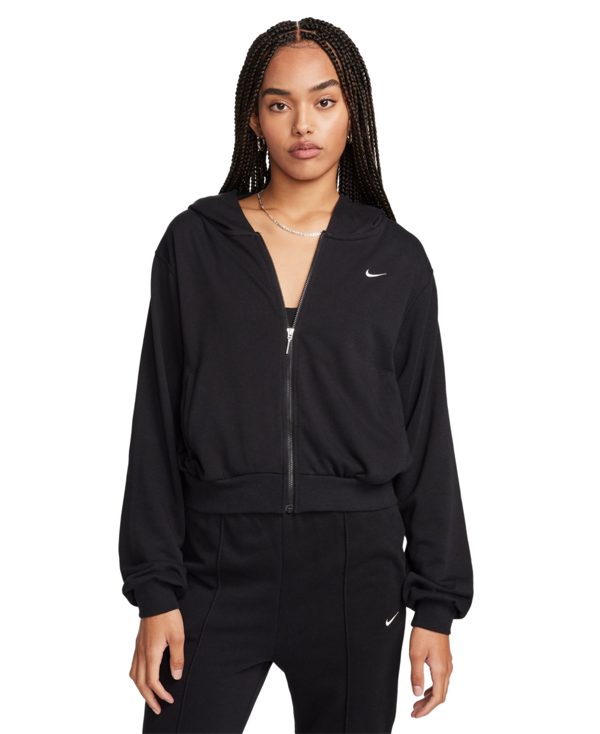 Nike Phoenix Hoodie In Black,sail