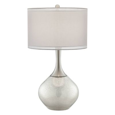 Swift Modern Table Lamp 30 1/2" Tall Mercury Glass Double Shade for Bedroom Living Room House Bedside Nightstand Office Entryway