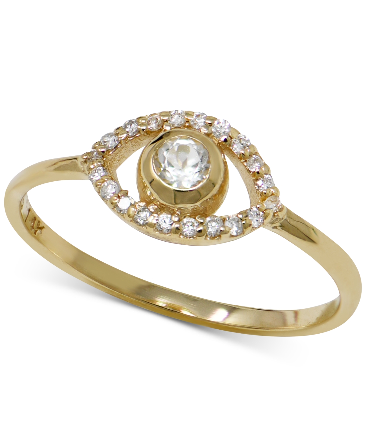Diamond Evil Eye Ring (1/10 ct. t.w.) in 14k Gold - Diamond
