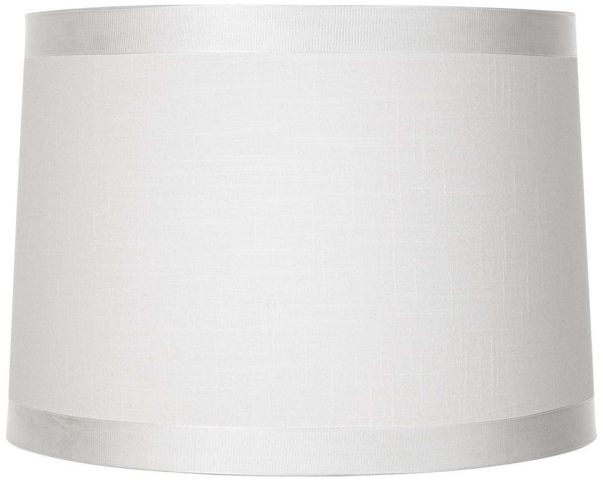 Springcrest Off-white Fabric Medium Drum Lamp Shade 13" Top X 14" Bottom X 10" High (spider) Replacement With Ha