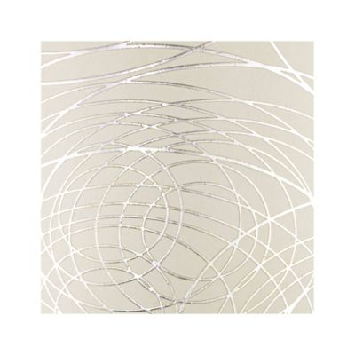 Set of 2 Drum Lamp Shades Off-White Silver Circles Medium 15" Top x 16" Bottom x 11" High Spider with Harp and Finial