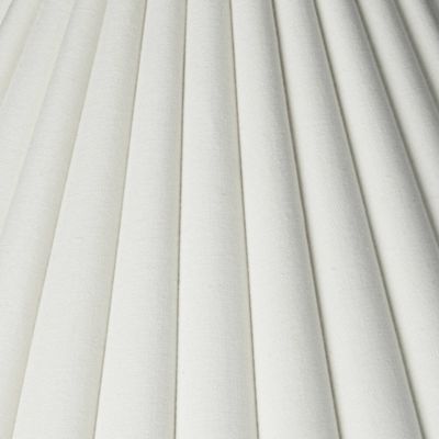 Set of 2 Box Pleat Empire Lamp Shades Antique White Large 7" Top x 20.5" Bottom x 10.75" High Spider Harp and Finial