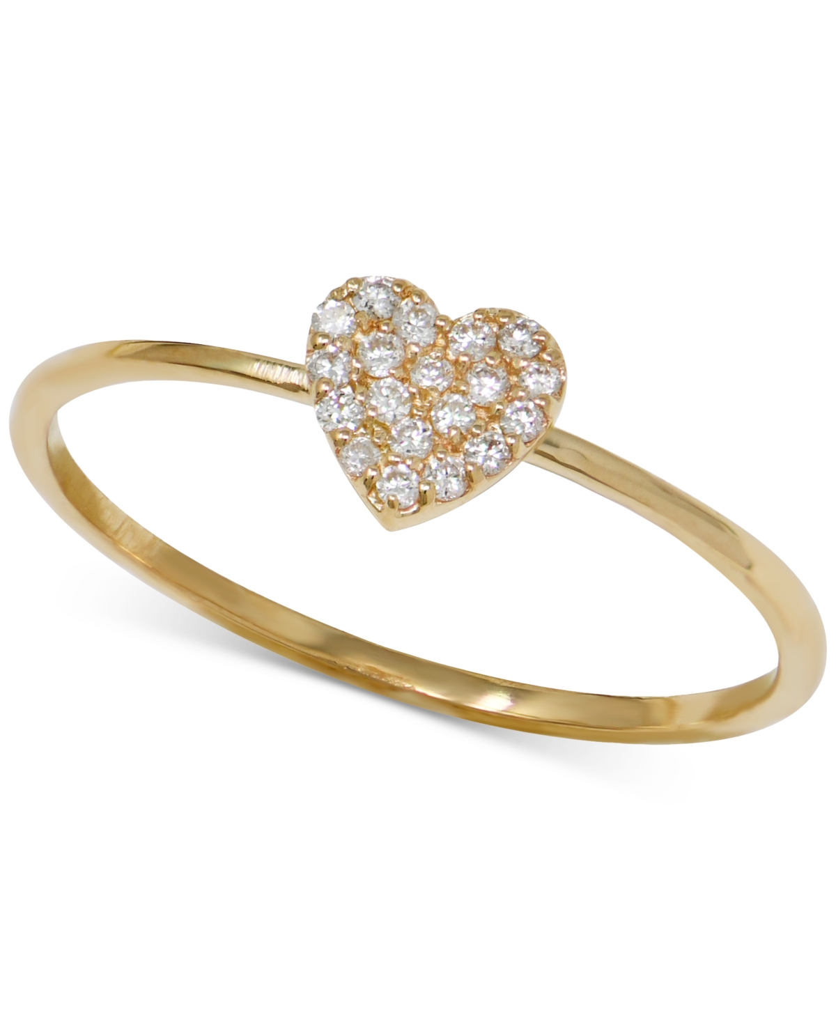 Diamond Heart Cluster Stack Ring (1/10 ct. t.w.) in 14k Gold - Diamond