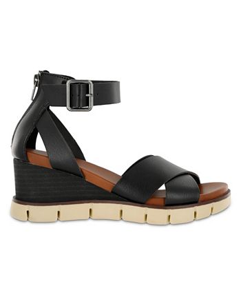 MIA Women's Lauri Faux Leather Ankle Strap Wedge Sandals – 3-Inch Heel, Vegan Leather - View #10