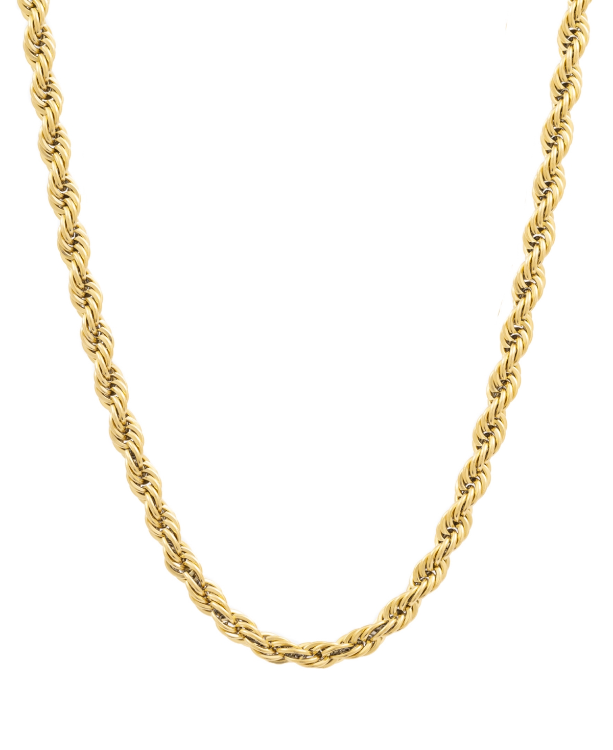 Shop Legacy For Men By Simone I. Smith Men's Rope Link 24" Chain Necklace In Gold-tone Ion-plated Stainless Steel