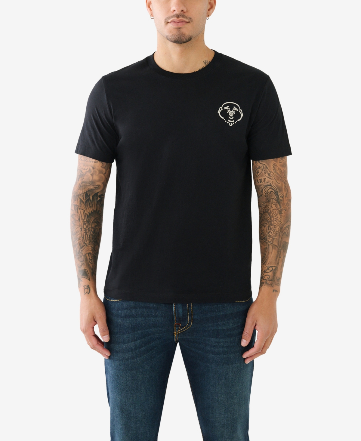 True Religion Men's Short Sleeve Classic Mfg Logo T-shirt In Jet Black