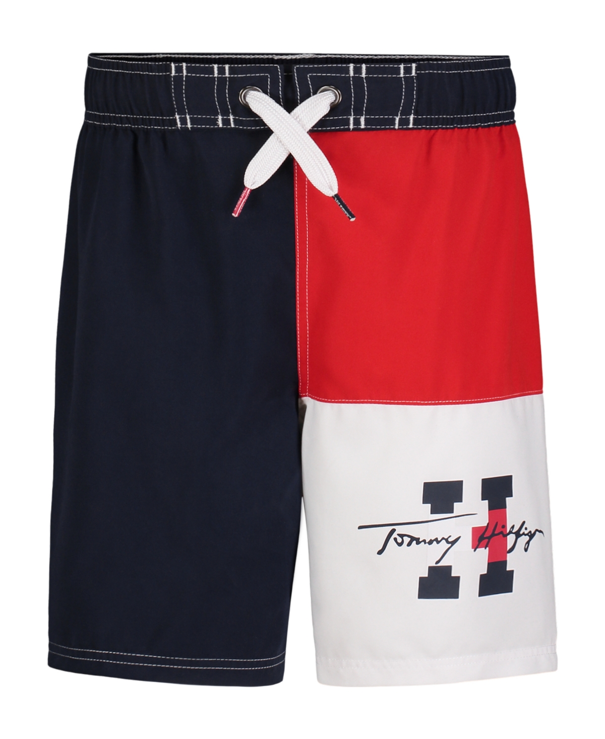 Shop Tommy Hilfiger Big Boys Quad-block Drawstring Shorts In Tommy Red
