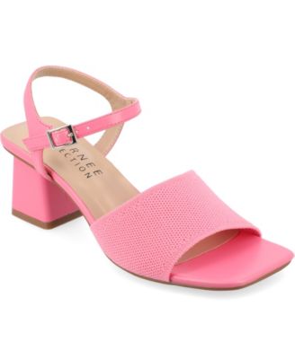 Journee Collection - Collection Women's Evylinn Knit Block Heel Dress Sandals
