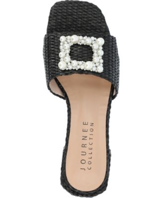 Women's Justina Ornamented Raffia Slide Sandals