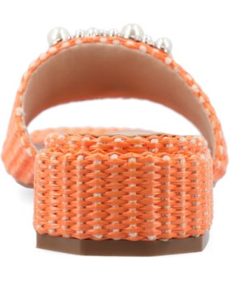 Women's Justina Ornamented Raffia Slide Sandals