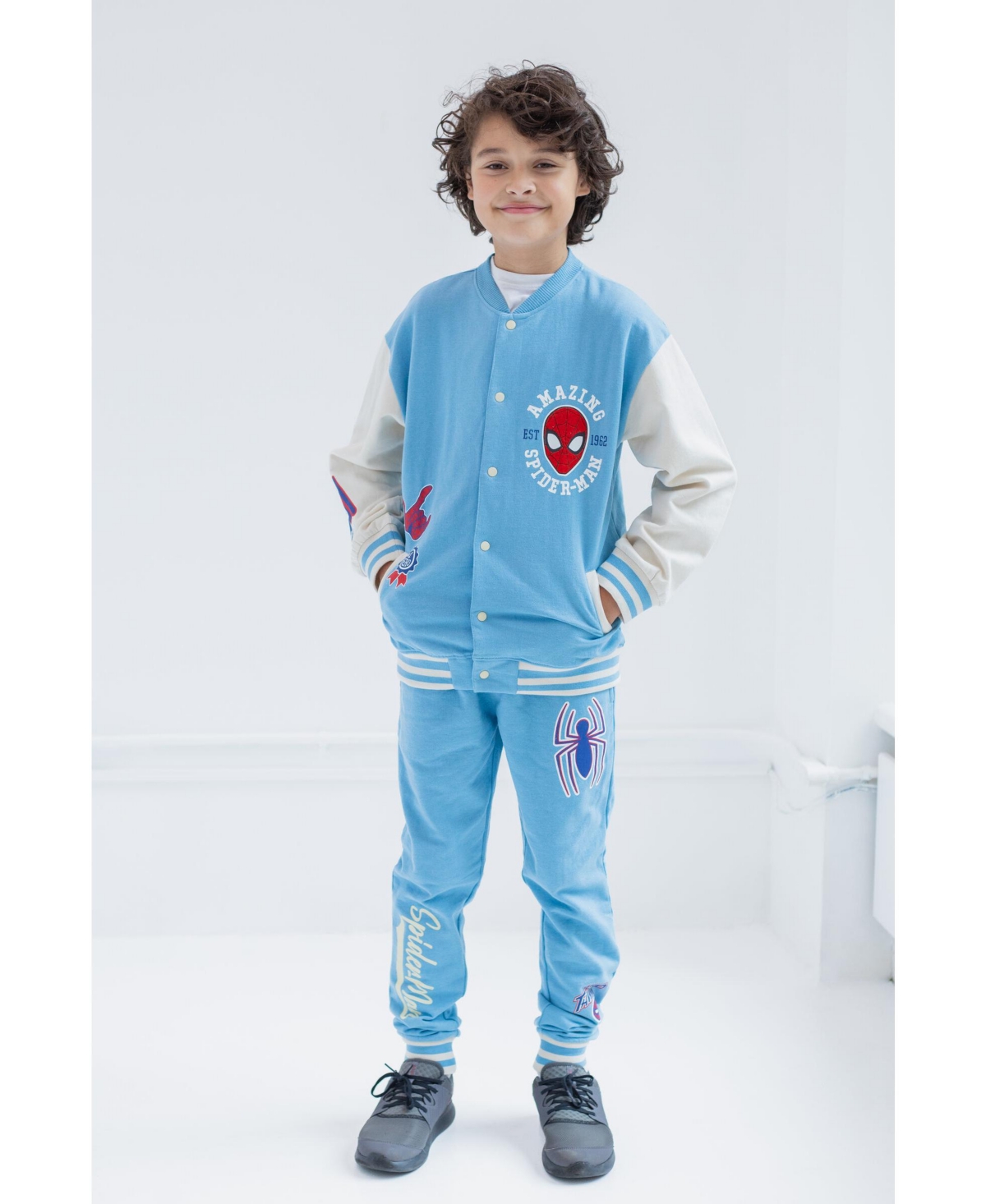 Spider-Man Toddler Boys Marvel Fleece Bomber Jacket and Jogger Pants