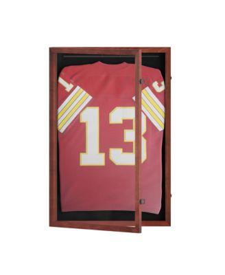 Jersey Display Case - Solid Wood with UV Treated Acrylic Window - Anti-Theft Lock with 2 Keys - For All Types of Jerseys