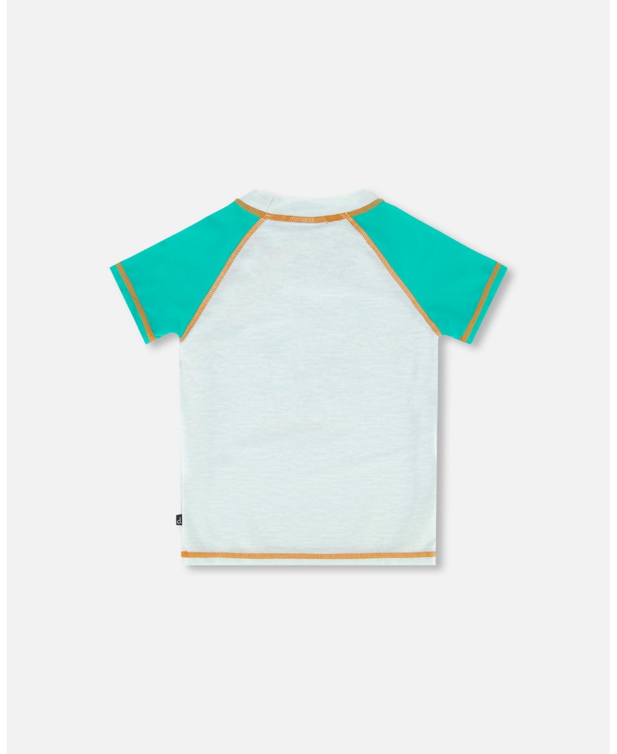Boy Short Sleeve Rash guard- Toddler Child - Grey coconut print