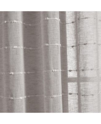 Farmhouse Textured Back Tab/Rod Pocket Sheer Window Curtain Panels