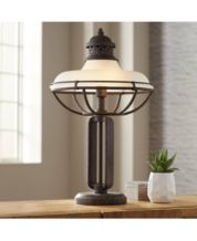 Franklin iron works andes industrial table lamp shop oil rubbed bronze double shade for living room