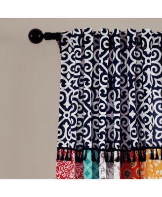 Boho Patch Window Curtain Panels