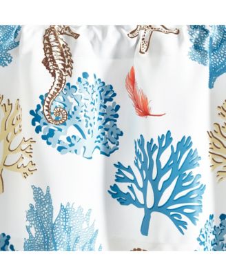 Coastal Reef Feather Light Filtering Grommet Window Curtain Panels