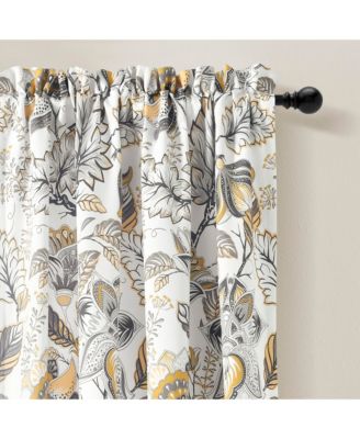 Cynthia Jacobean Light Filtering Window Curtain Panels