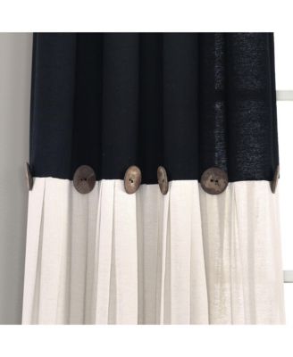 Linen Button Window Curtain - Single Panel - Rustic and Modern Farmhouse Curtains